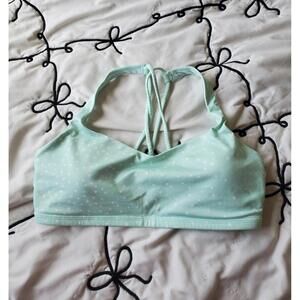 Lululemon Free To Be Bra Light Support Mint Green Polka Dots Y2K  Size 4/6 Pads